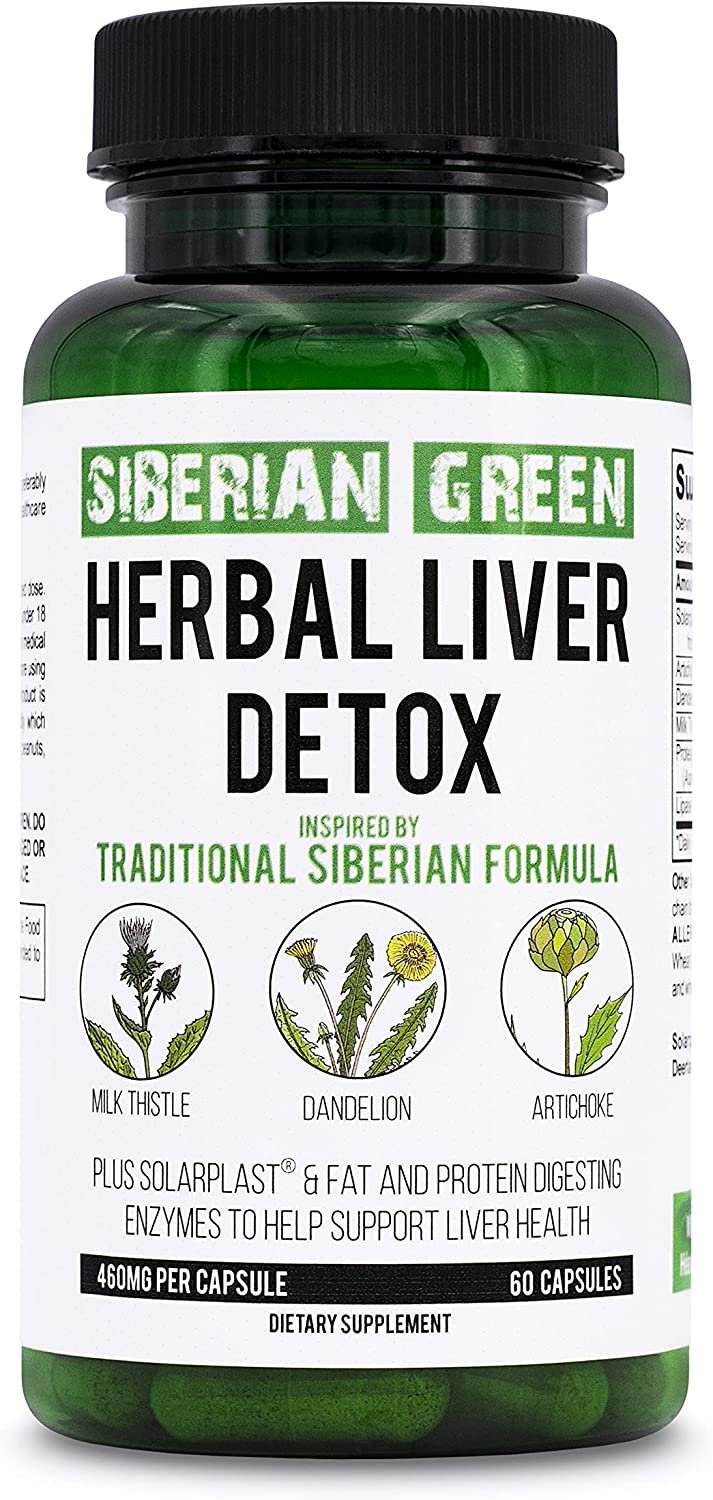 Herbal Liver Detox with Milk Thistle Artichoke Dandelion 60 Caps - Traditional Siberian Formula
