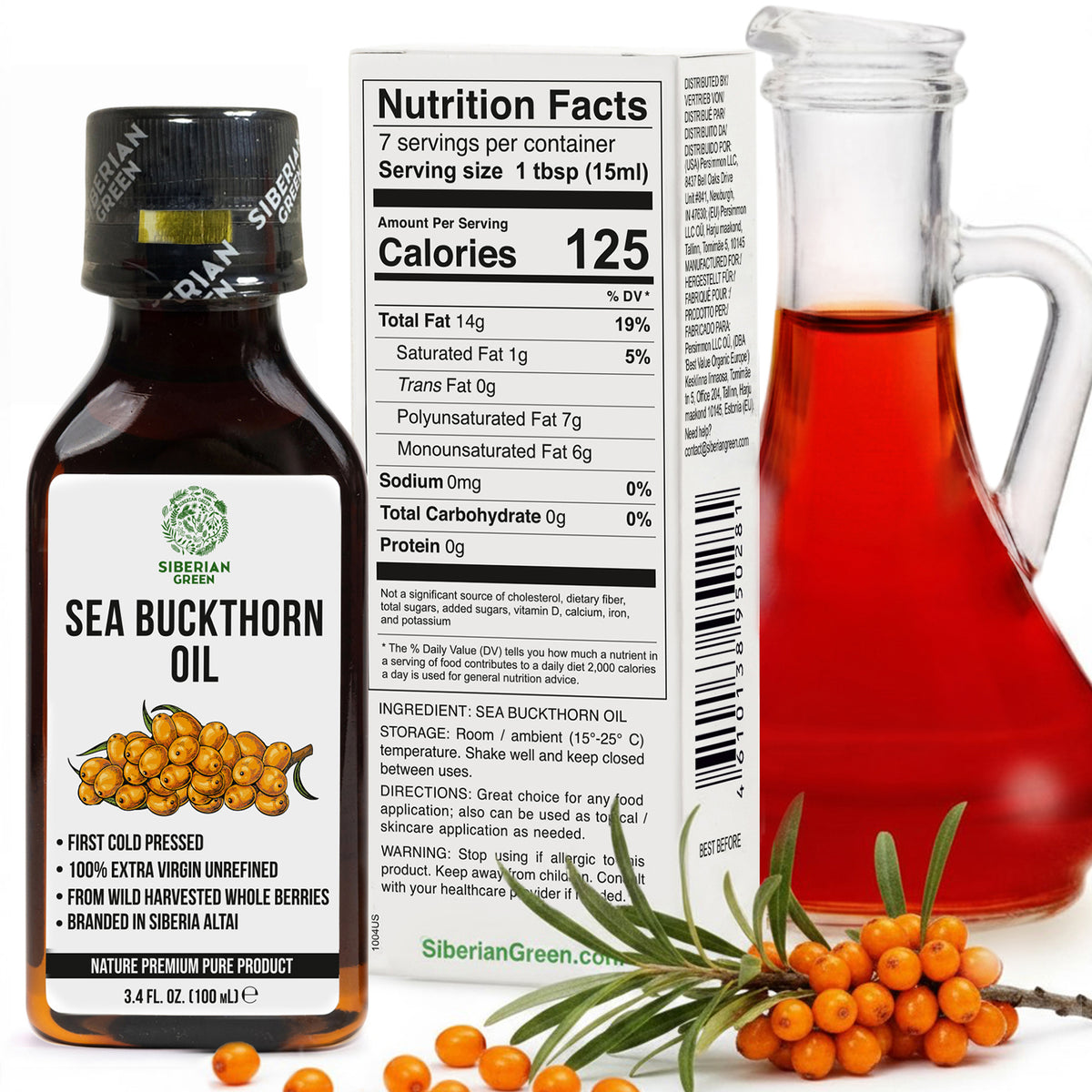 Siberian Sea Buckthorn Oil – Extra Virgin Cold Pressed 100ml