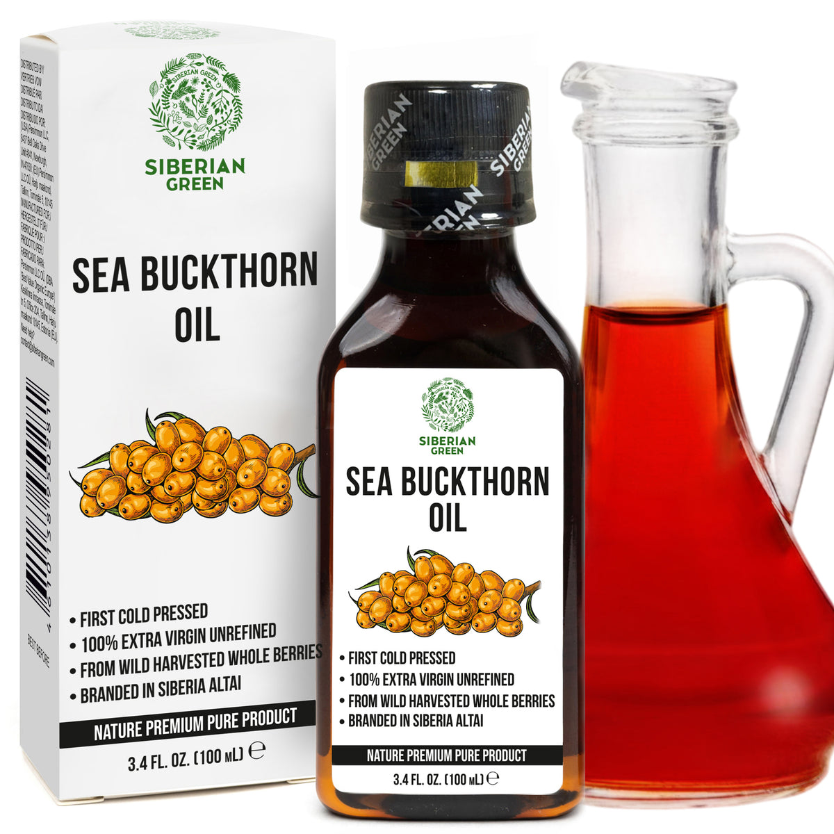 Siberian Sea Buckthorn Oil – Extra Virgin Cold Pressed 100ml