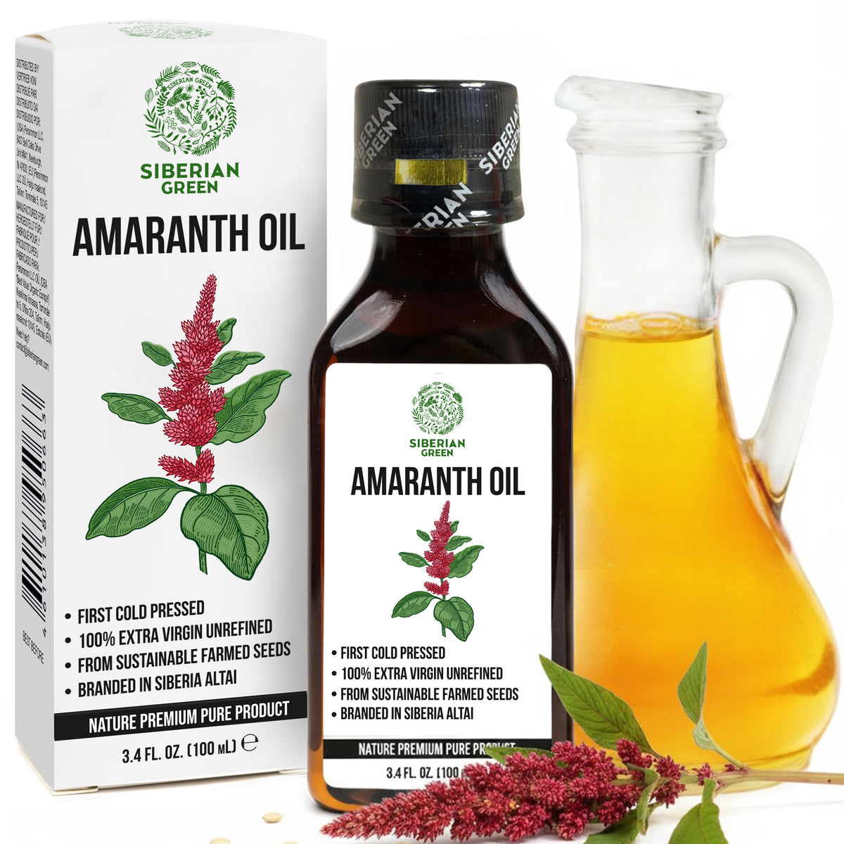 Siberian Amaranth Seed Oil – Extra Virgin, Cold-Pressed, 100 ml