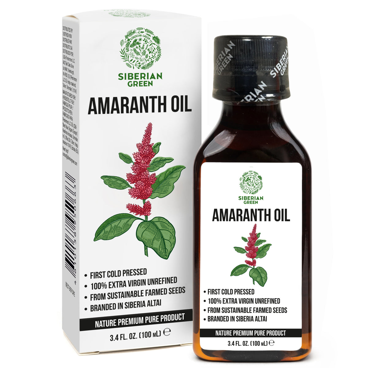 Siberian Amaranth Seed Oil – Extra Virgin, Cold-Pressed, 100 ml