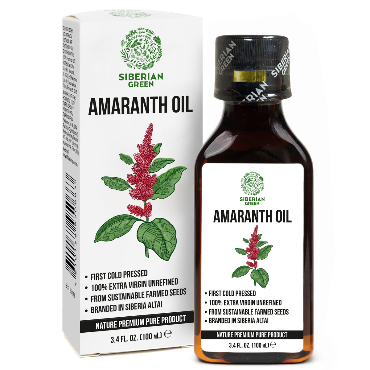 Siberian Amaranth Seed Oil – Extra Virgin, Cold-Pressed, 100 ml