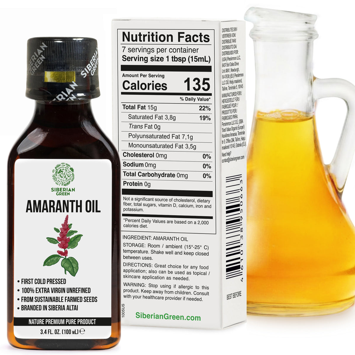 Siberian Amaranth Seed Oil – Extra Virgin, Cold-Pressed, 100 ml