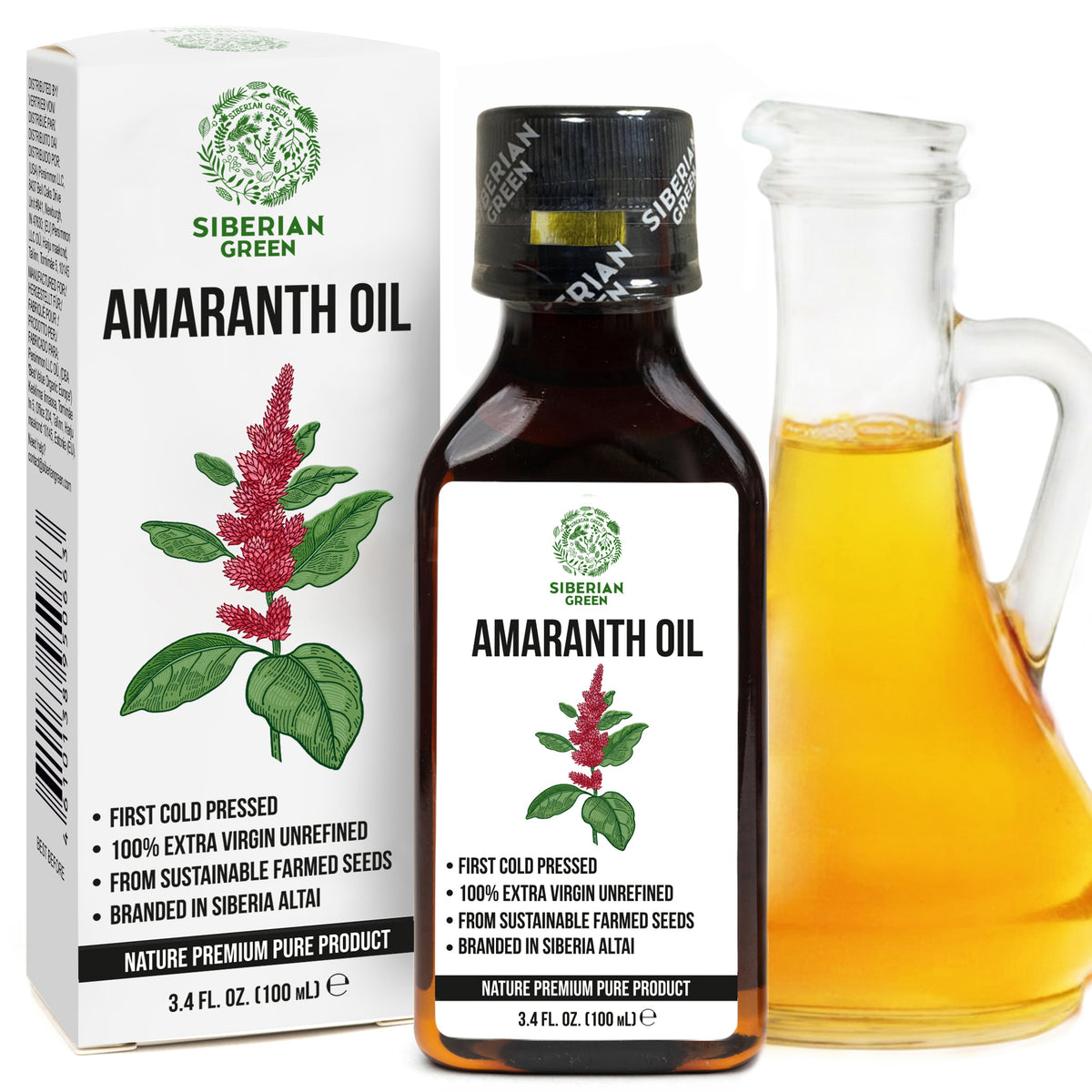 Siberian Amaranth Seed Oil – Extra Virgin, Cold-Pressed, 100 ml