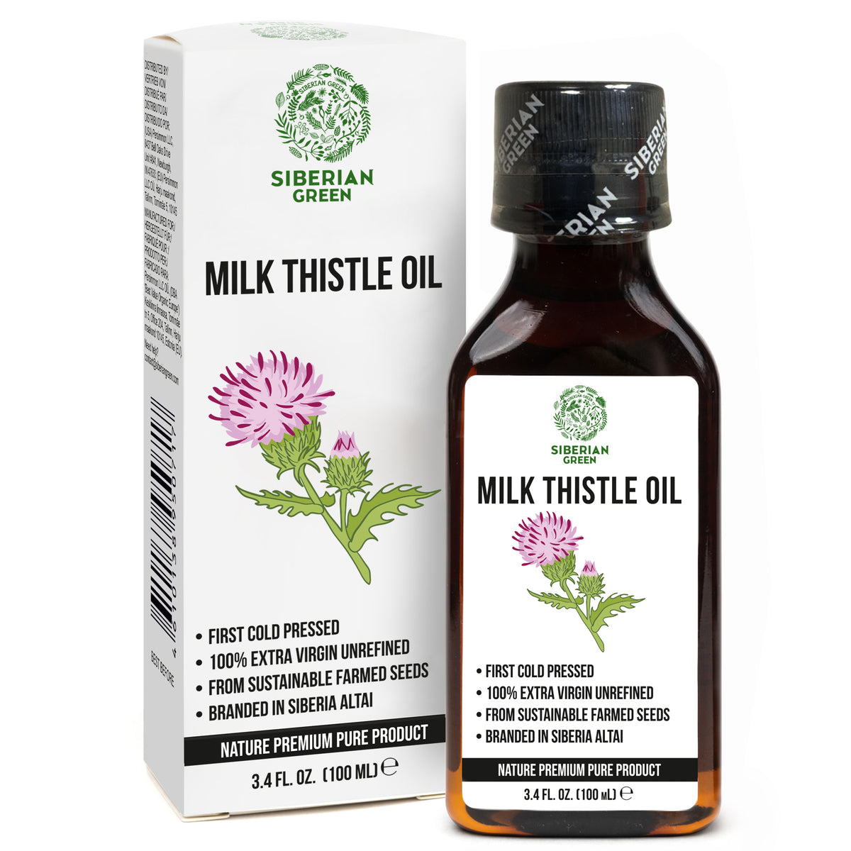 Siberian Organic Milk Thistle Oil – 100ml | Cold Pressed & Unrefined