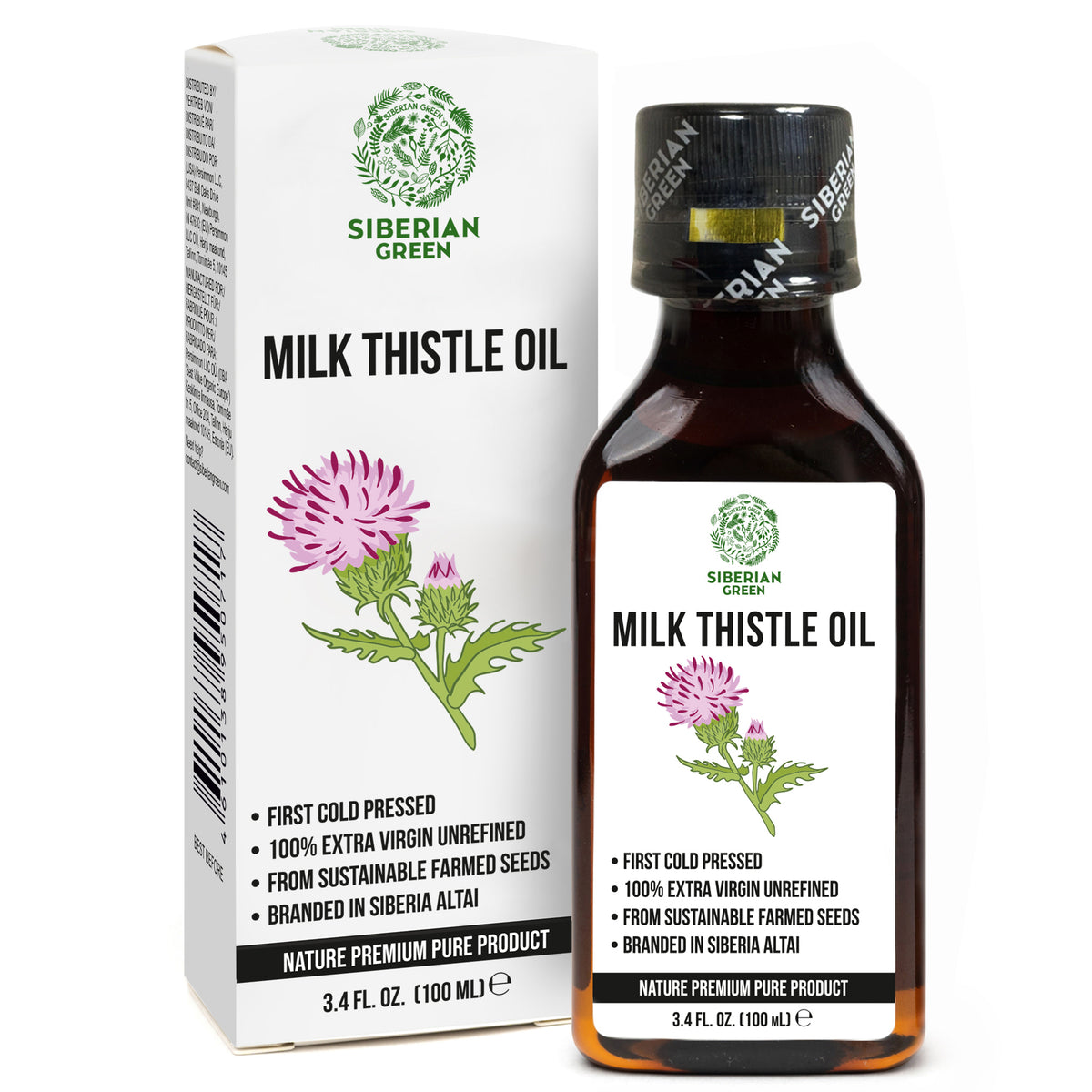 Siberian Organic Milk Thistle Oil – 100ml | Cold Pressed & Unrefined