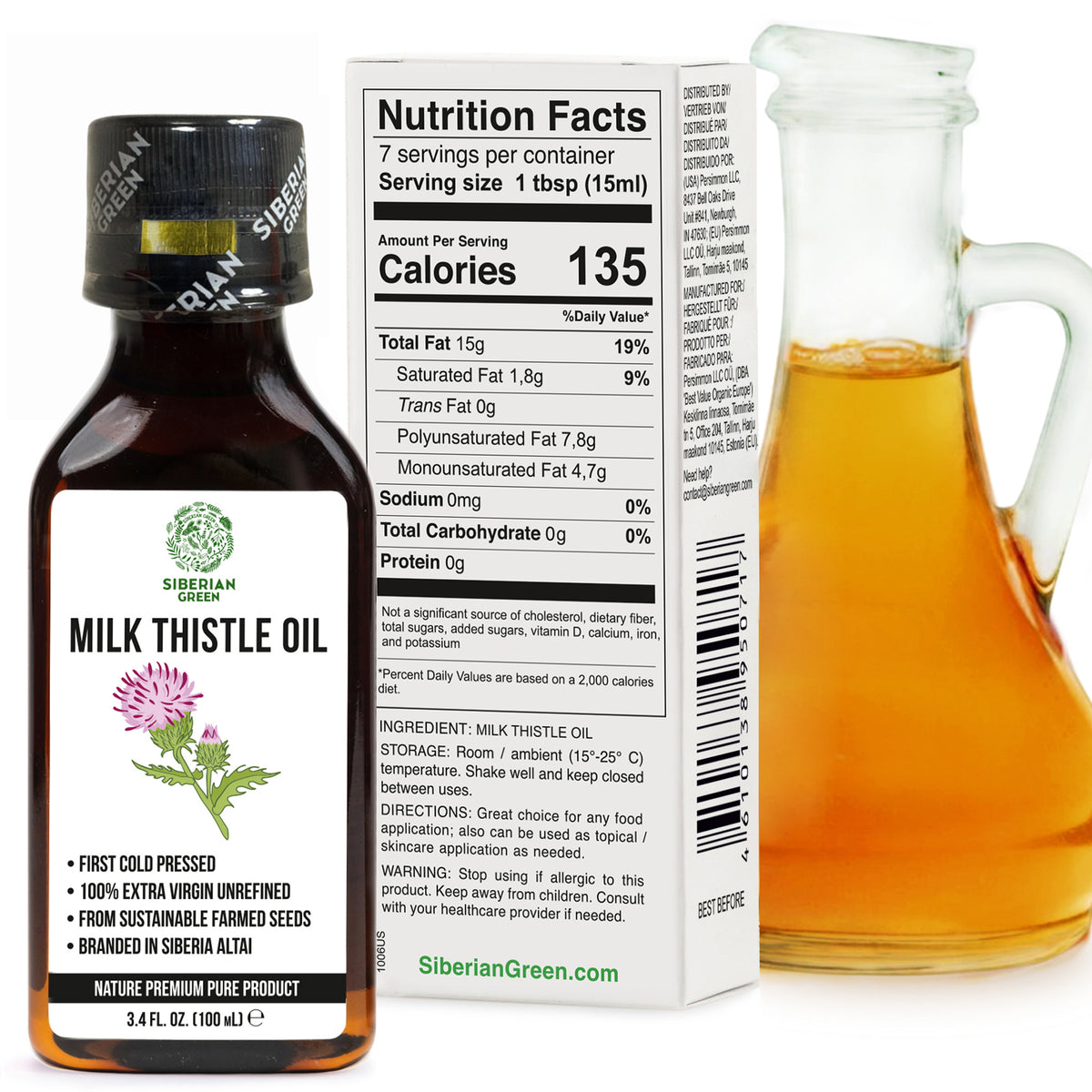 Siberian Organic Milk Thistle Oil – 100ml | Cold Pressed & Unrefined