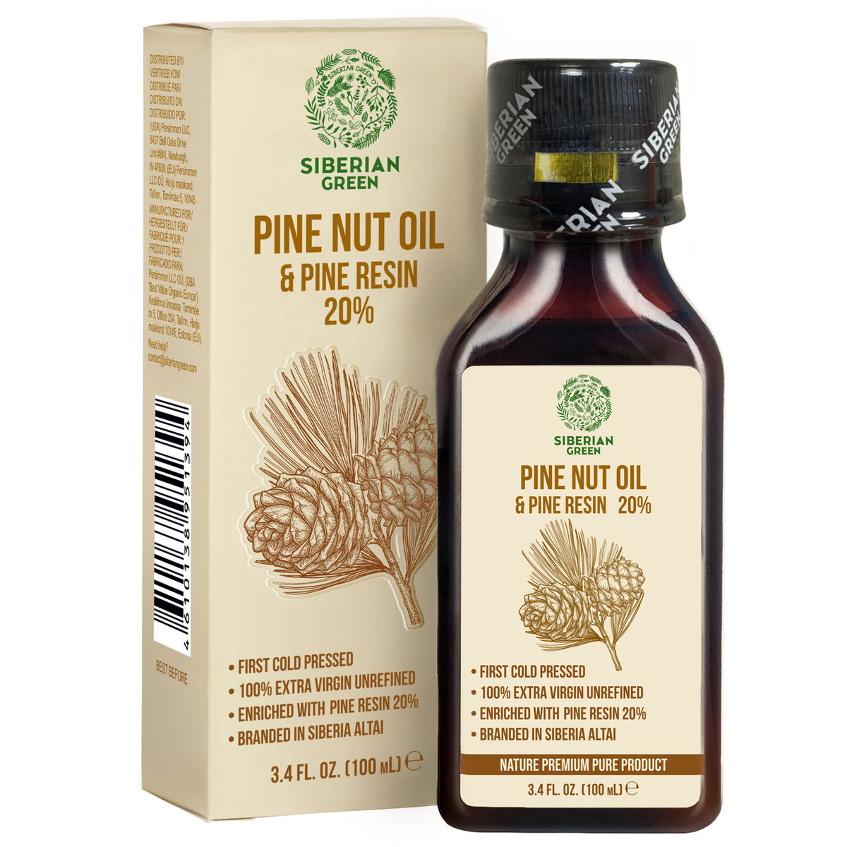 Siberian Pine Nut Oil with Pine Cedar Resin – 100ml