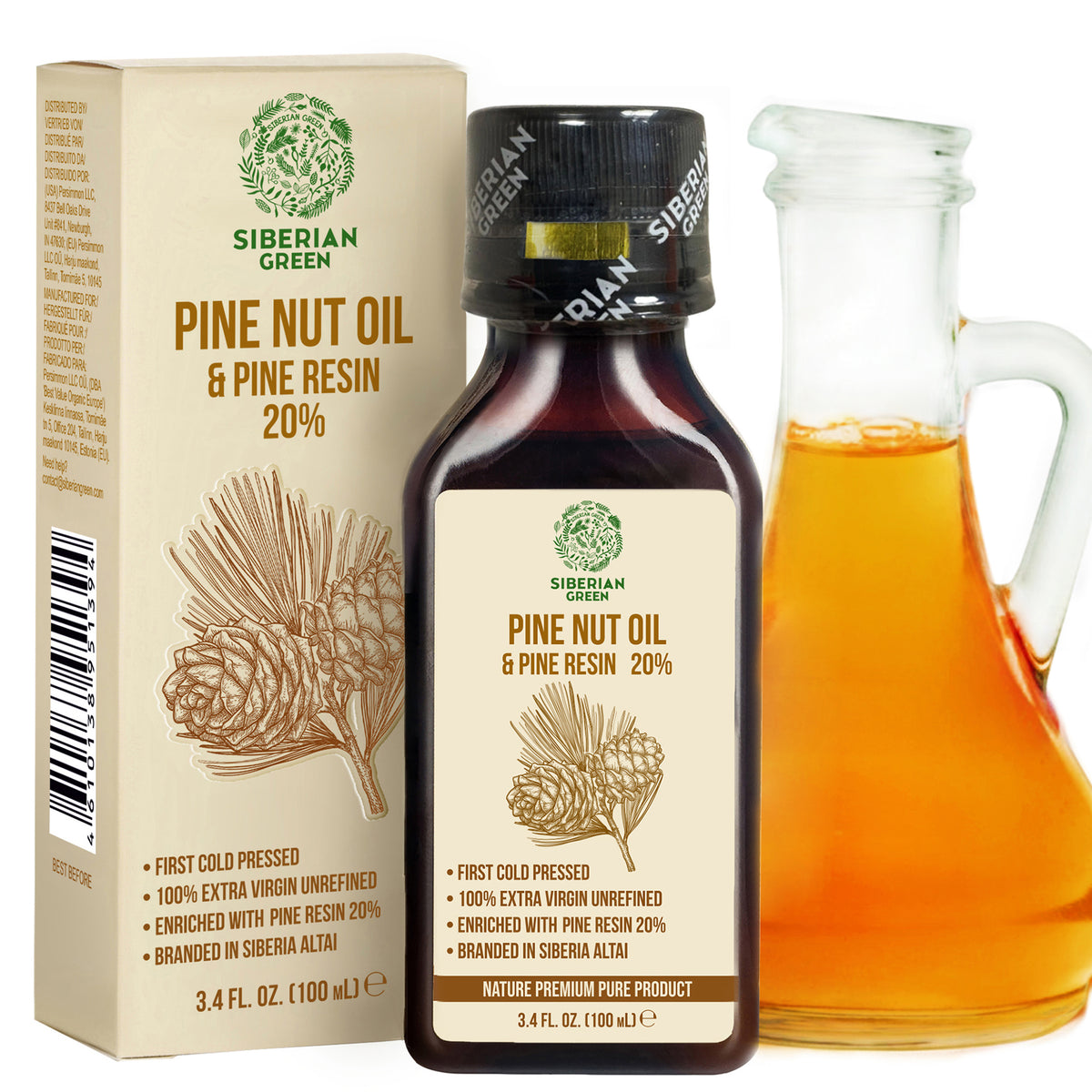 Siberian Pine Nut Oil with Pine Cedar Resin – 100ml