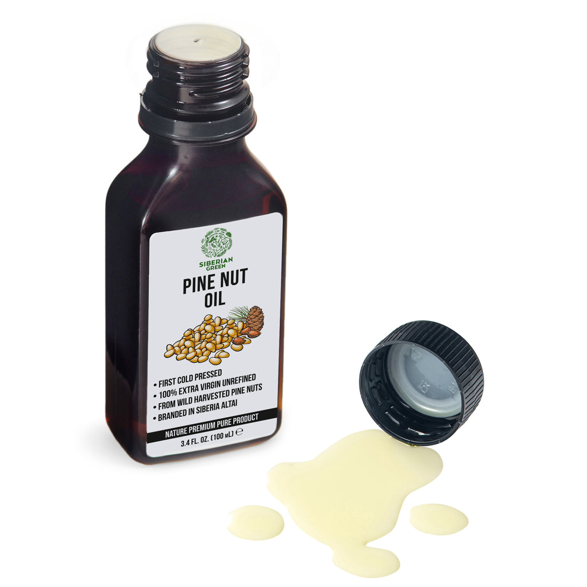 Siberian Pine Nut Oil – 100% Natural – 2 Pack (200ml Total) – Unrefined and Raw