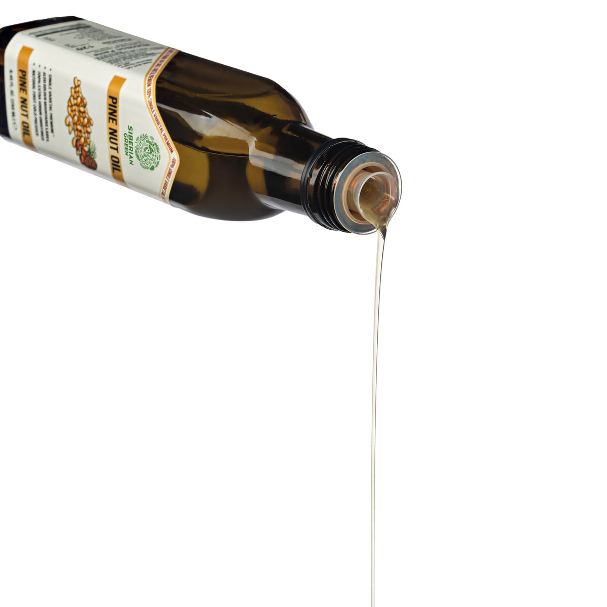 Siberian Green Organic Pine Nut Oil - Cold Pressed 250ml (Glass Bottle)