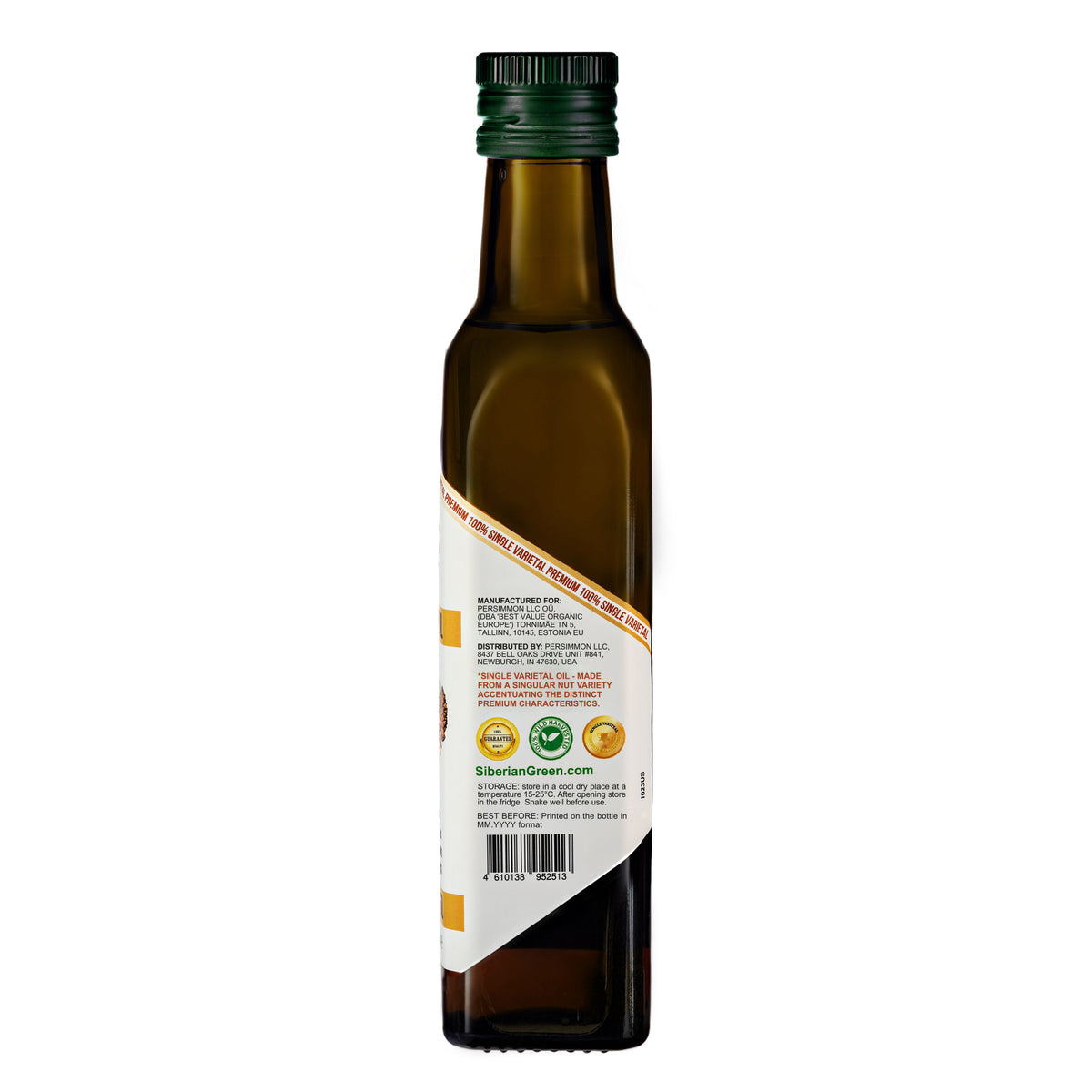 Siberian Green Organic Pine Nut Oil - Cold Pressed 250ml (Glass Bottle)
