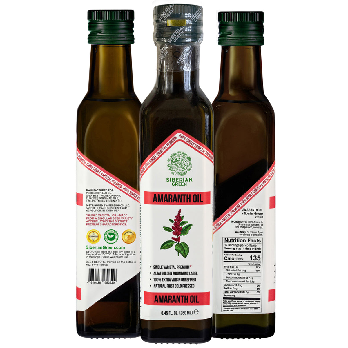 Siberian Green Amaranth Oil – 250ml Cold Pressed | Premium Skin & Wellness Oil