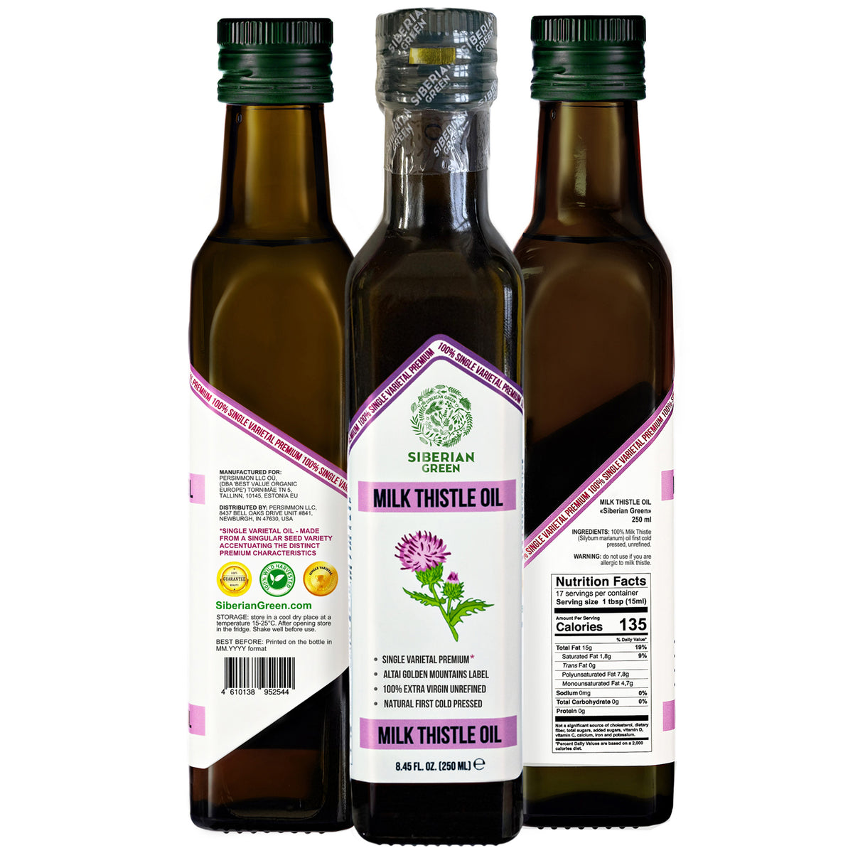 Siberian Green Milk Thistle Oil – 250 ml Extra Virgin