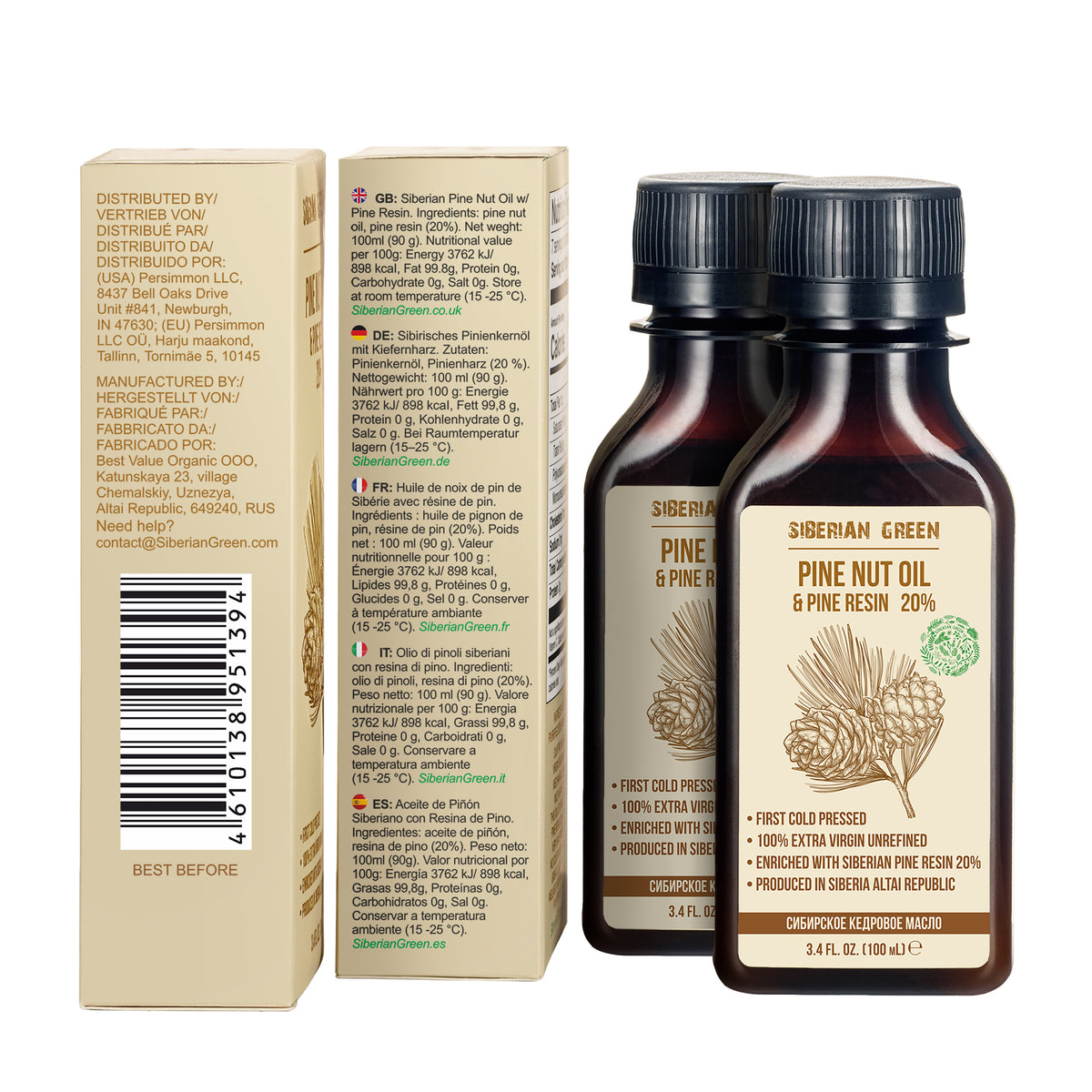 Siberian Pine Nut Oil with Pine Cedar Resin – 100ml