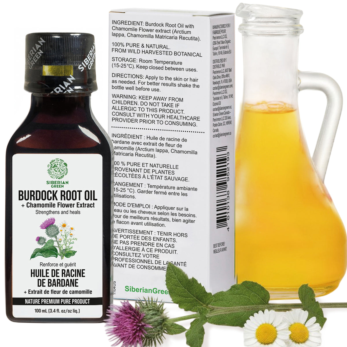 Burdock Oil Infused with Chamomile Extract – Natural Hair Care For Strength and Growth