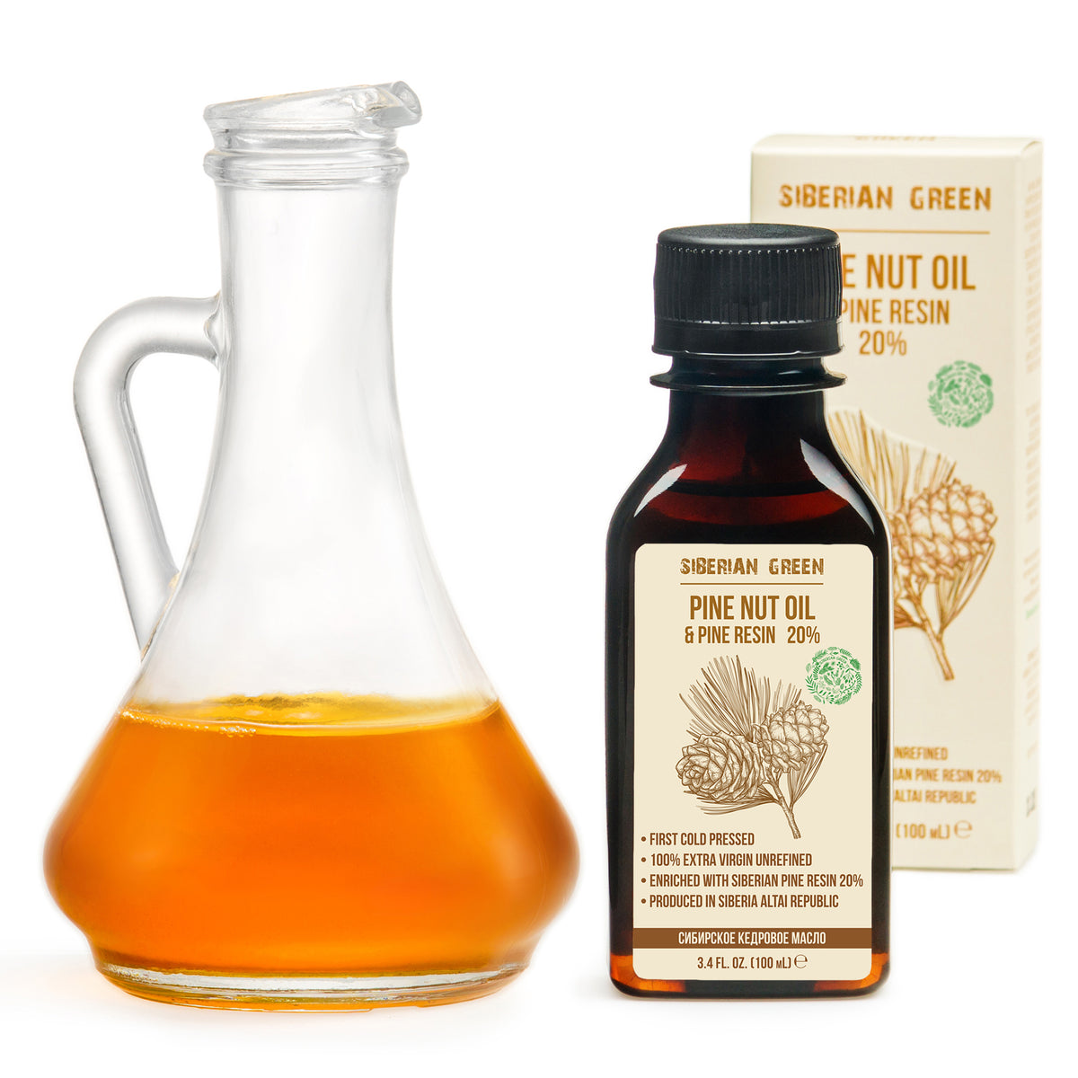 Siberian Pine Nut Oil with Pine Cedar Resin – 100ml