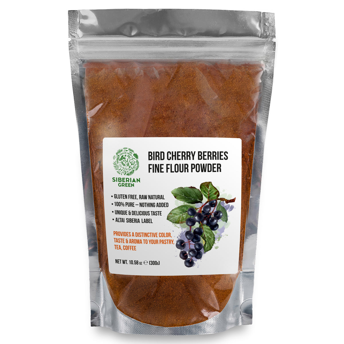Siberian Altai Bird Cherry Powder (Flour) Raw Organic 300g
