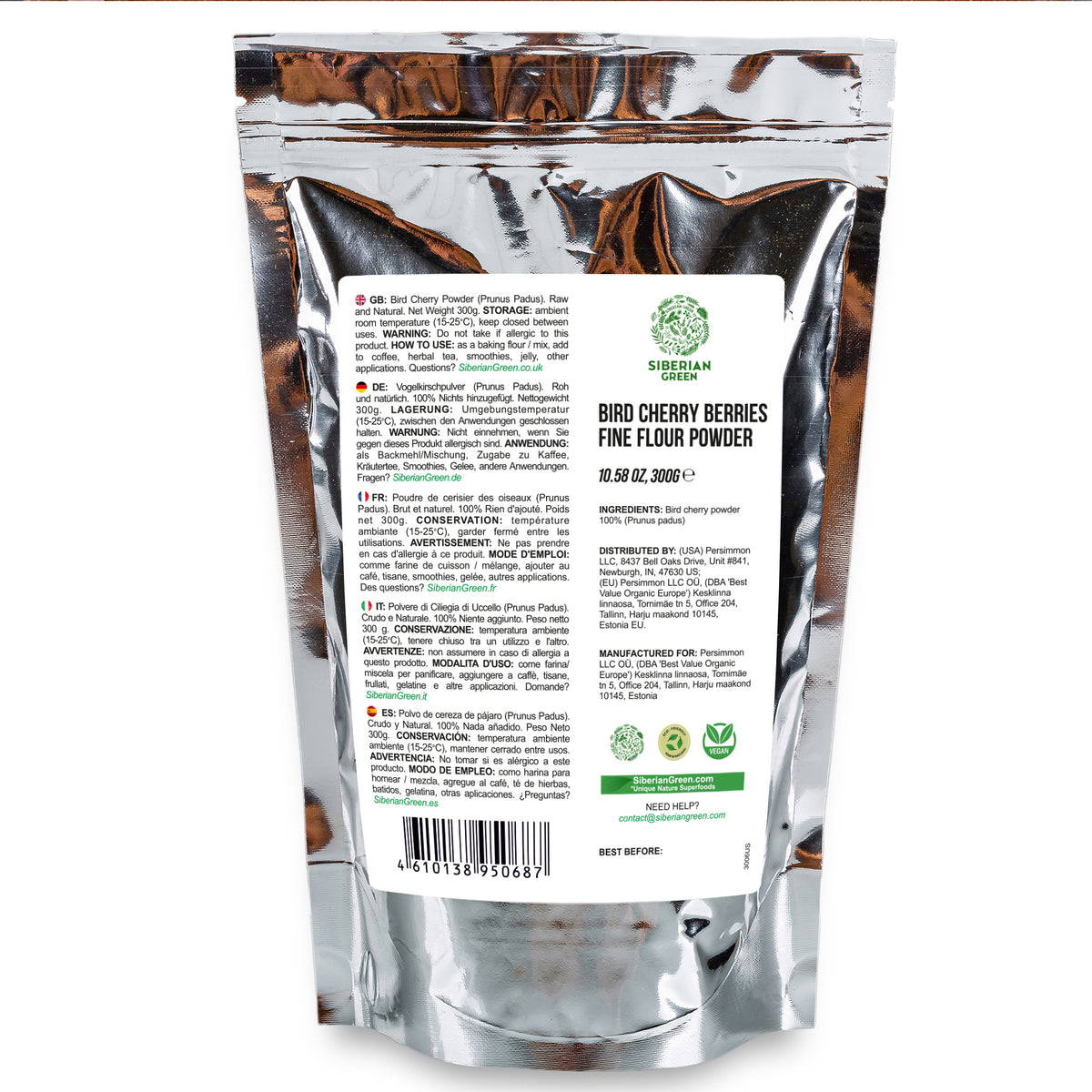 Siberian Altai Bird Cherry Powder (Flour) Raw Organic 300g