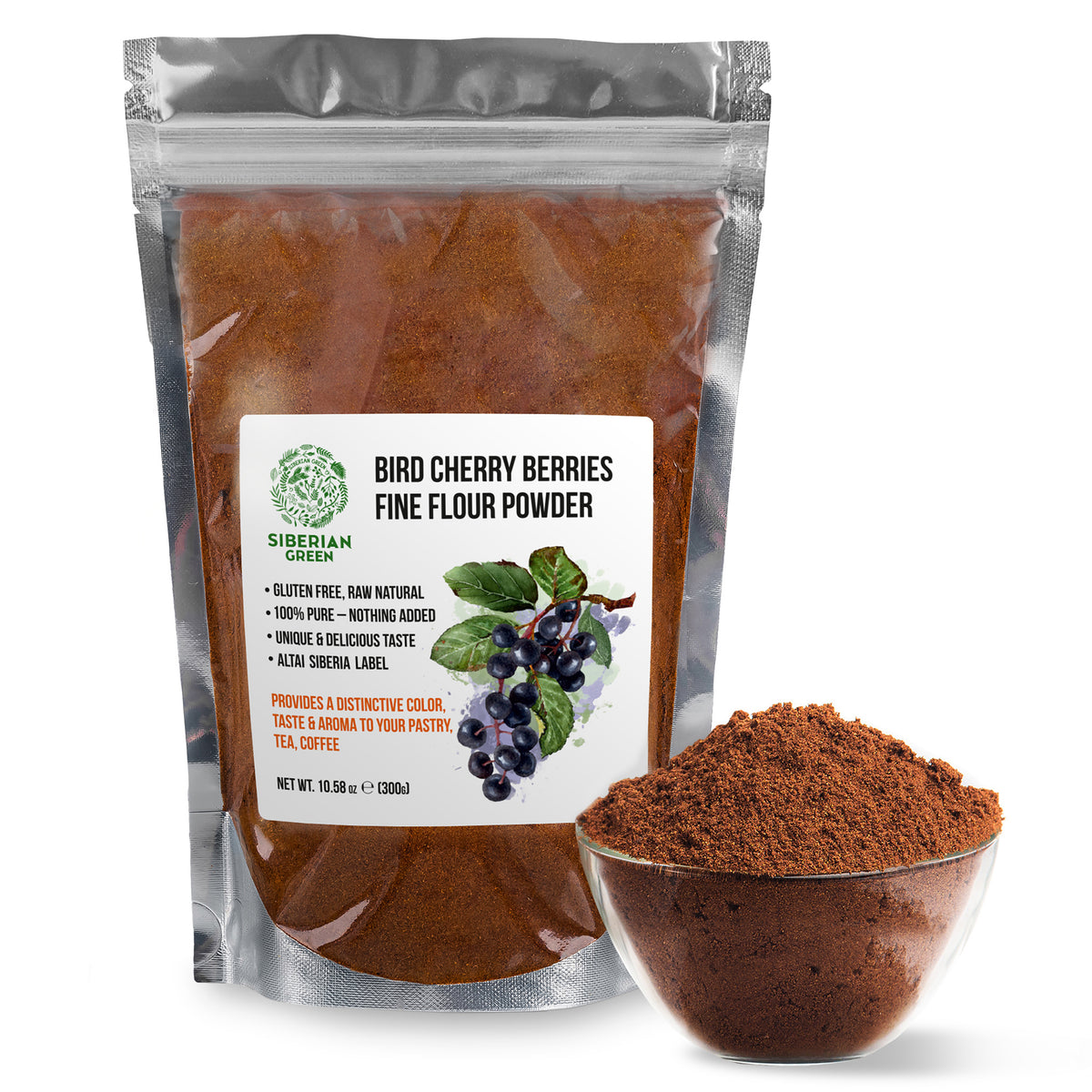 Siberian Altai Bird Cherry Powder (Flour) Raw Organic 300g