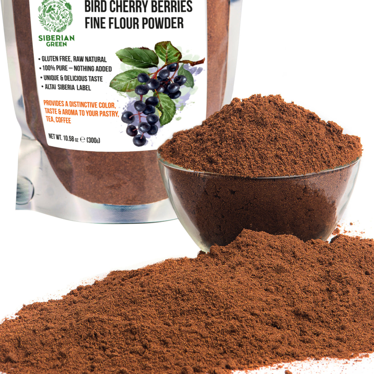 Siberian Altai Bird Cherry Powder (Flour) Raw Organic 300g