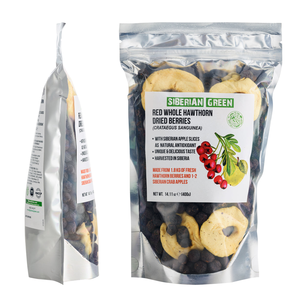Hawthorn Berries 400g with Apple Slices – Wild-Harvested from Altai, Siberia