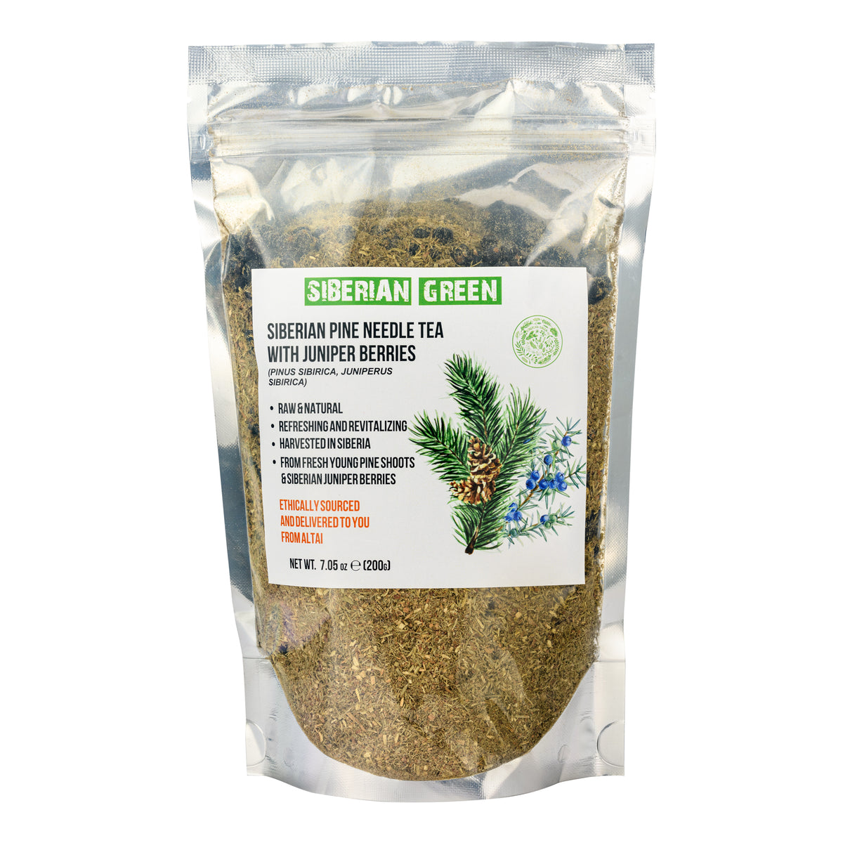Siberian Pine Needle Tea Powder 200g – Wild Harvested Pinus Sibirica