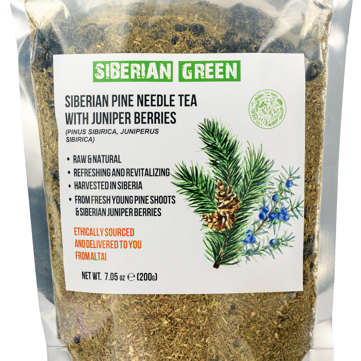 Siberian Pine Needle Tea Powder 200g – Wild Harvested Pinus Sibirica