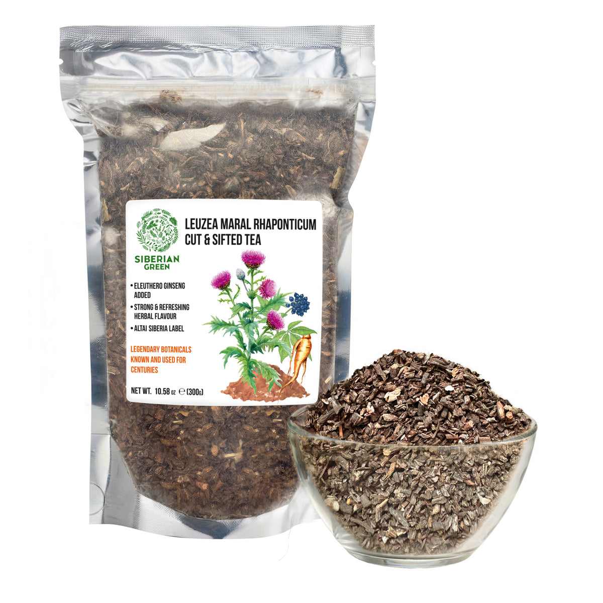 Maral Leuzea Root with Eleuthero Siberian Ginseng - 100% Natural Powder
