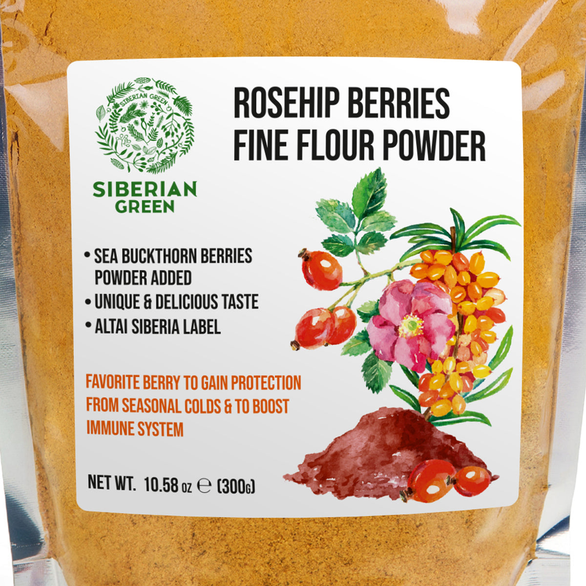 Siberian Rose Hips Powder - 300g | Herbal Tea & Baking Flour