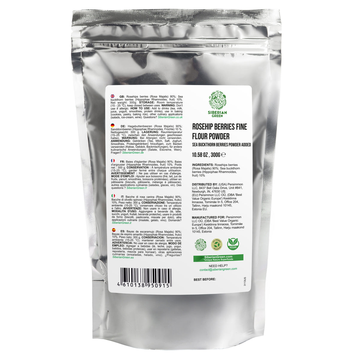 Siberian Rose Hips Powder - 300g | Herbal Tea & Baking Flour