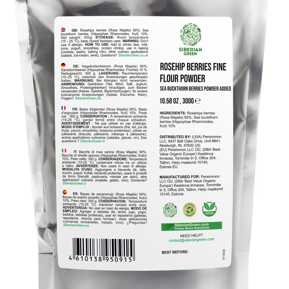 Siberian Rose Hips Powder - 300g | Herbal Tea & Baking Flour