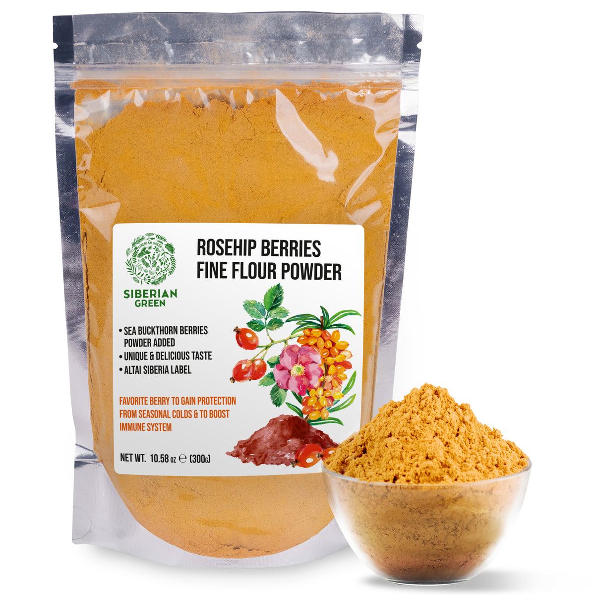 Siberian Rose Hips Powder - 300g | Herbal Tea & Baking Flour
