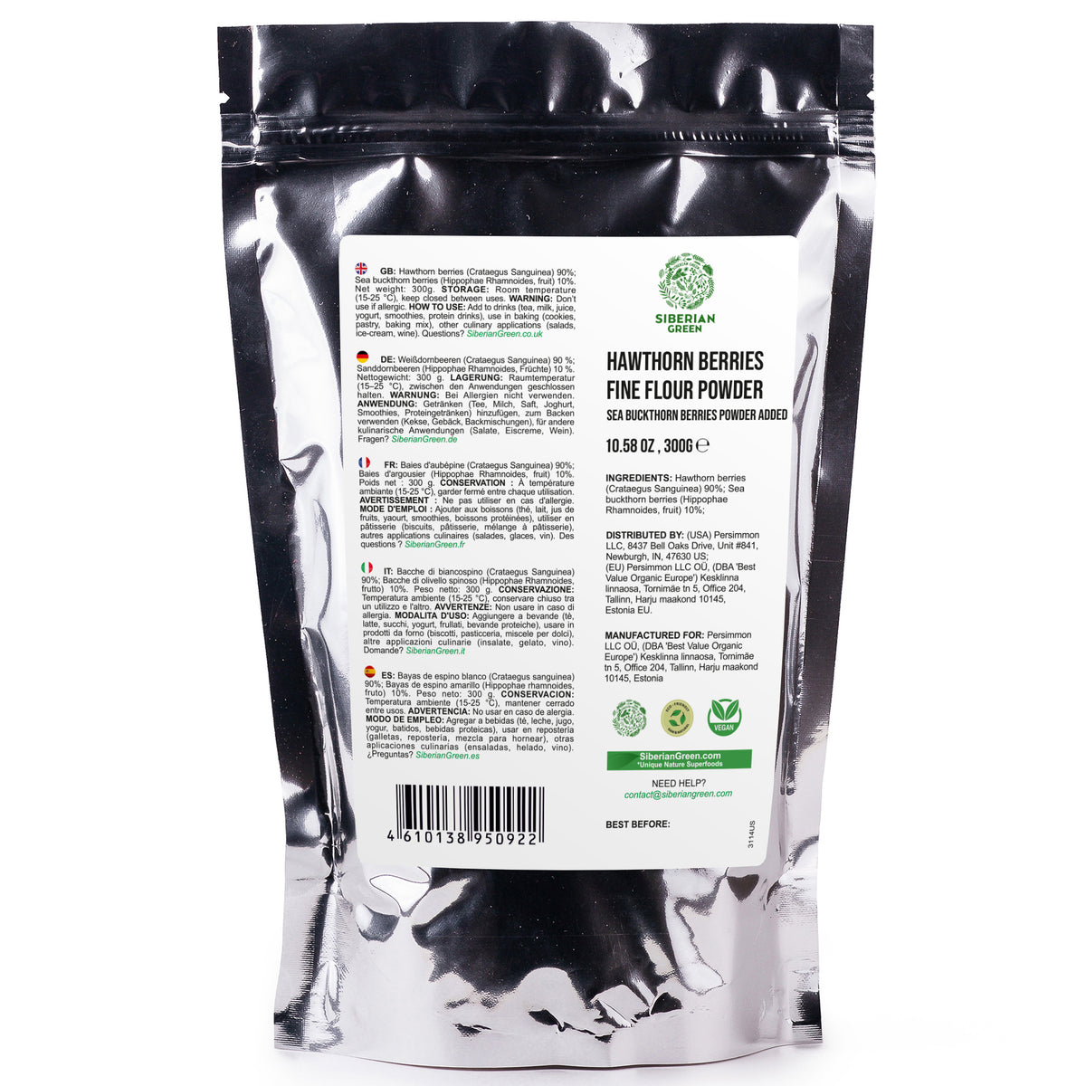 Siberian Hawthorn and Sea Buckthorn Powder – 300g
