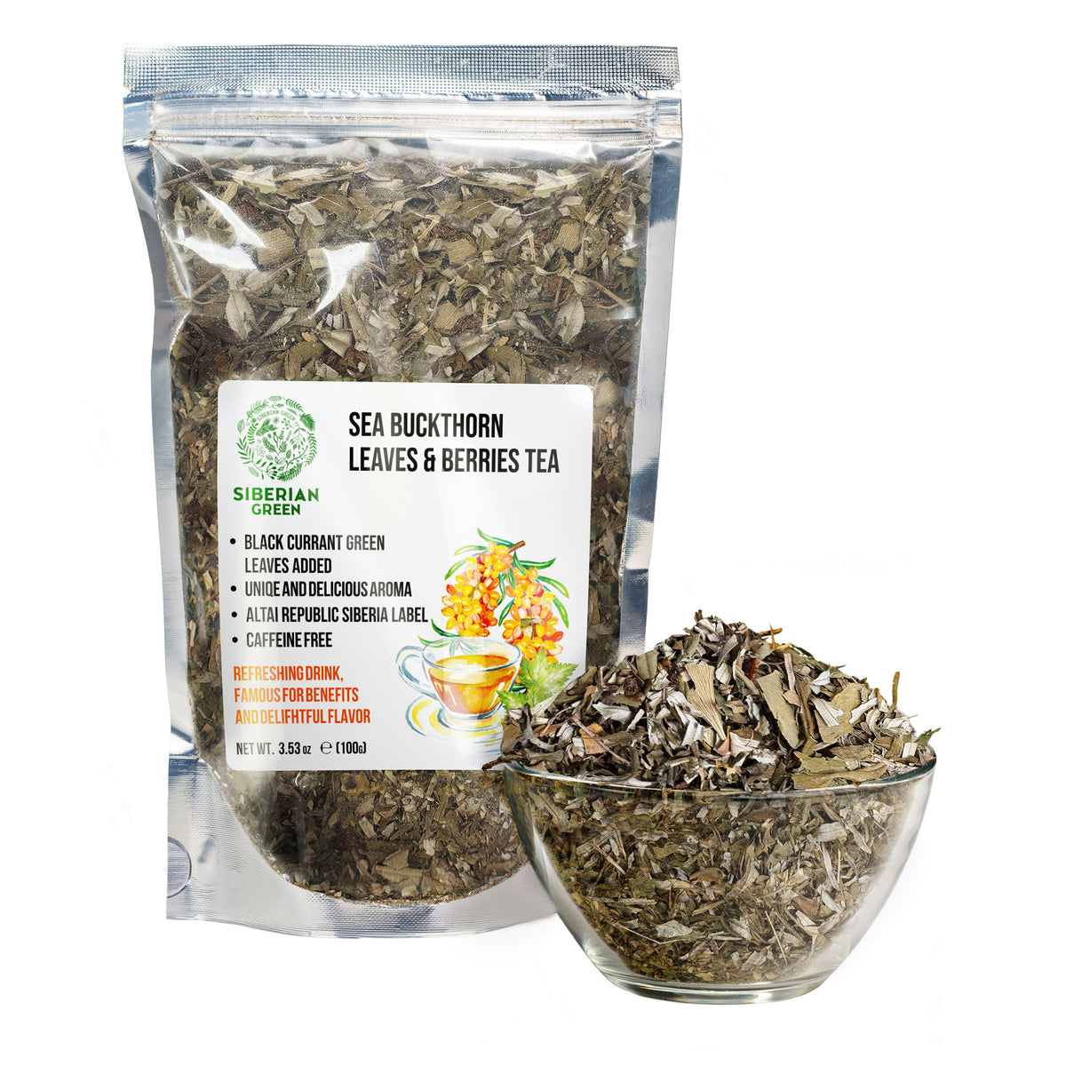 Sea Buckthorn and Black Currant Leaf Tea 100g