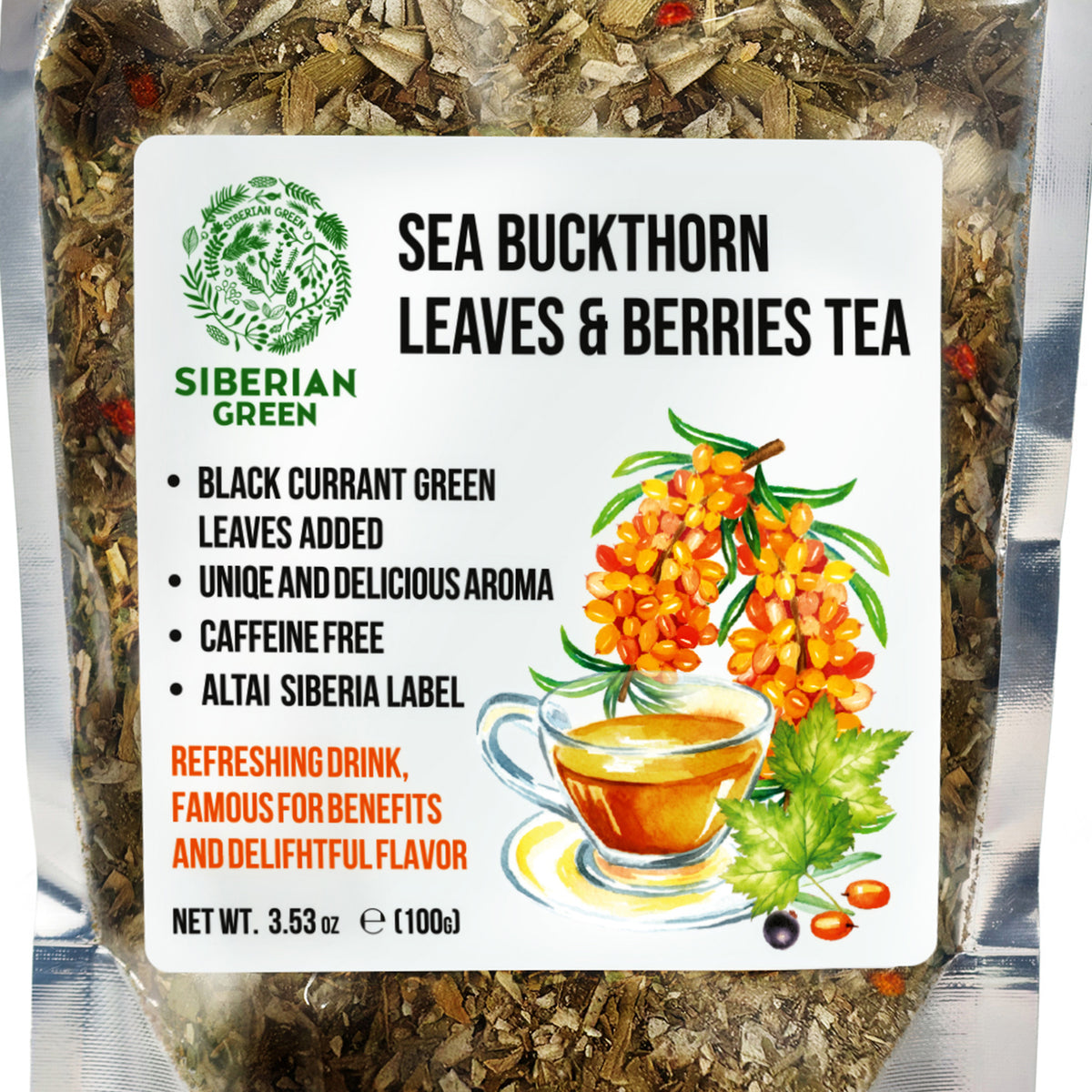 Sea Buckthorn and Black Currant Leaf Tea 100g