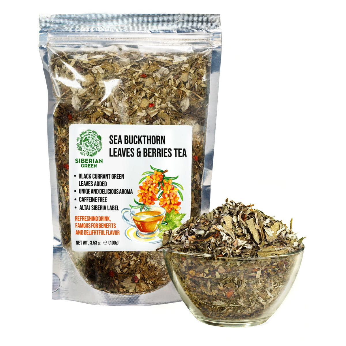 Sea Buckthorn and Black Currant Leaf Tea 100g