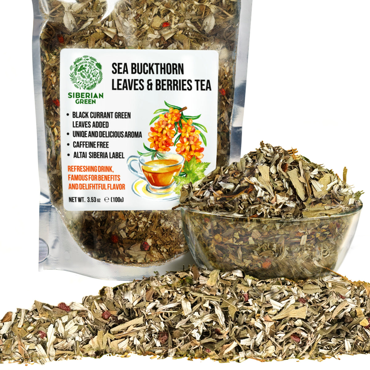 Sea Buckthorn and Black Currant Leaf Tea 100g