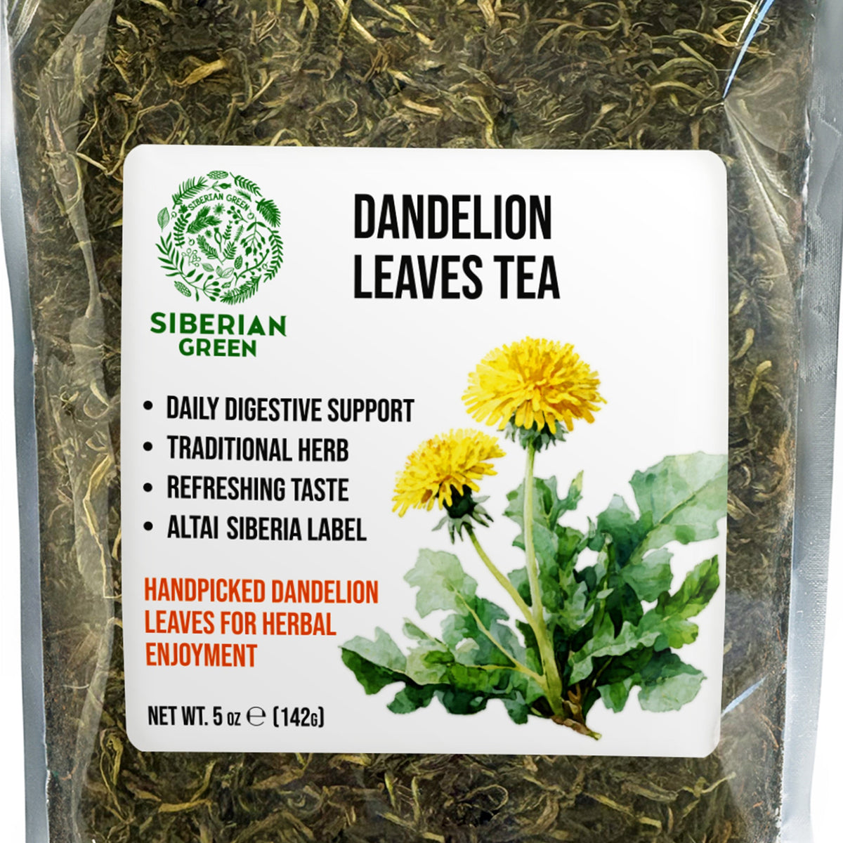 Siberian Green Dandelion Leaf Tea Australia Caffeine Free Herbal Tea Taraxacum officinale Loose Leaf 142 g