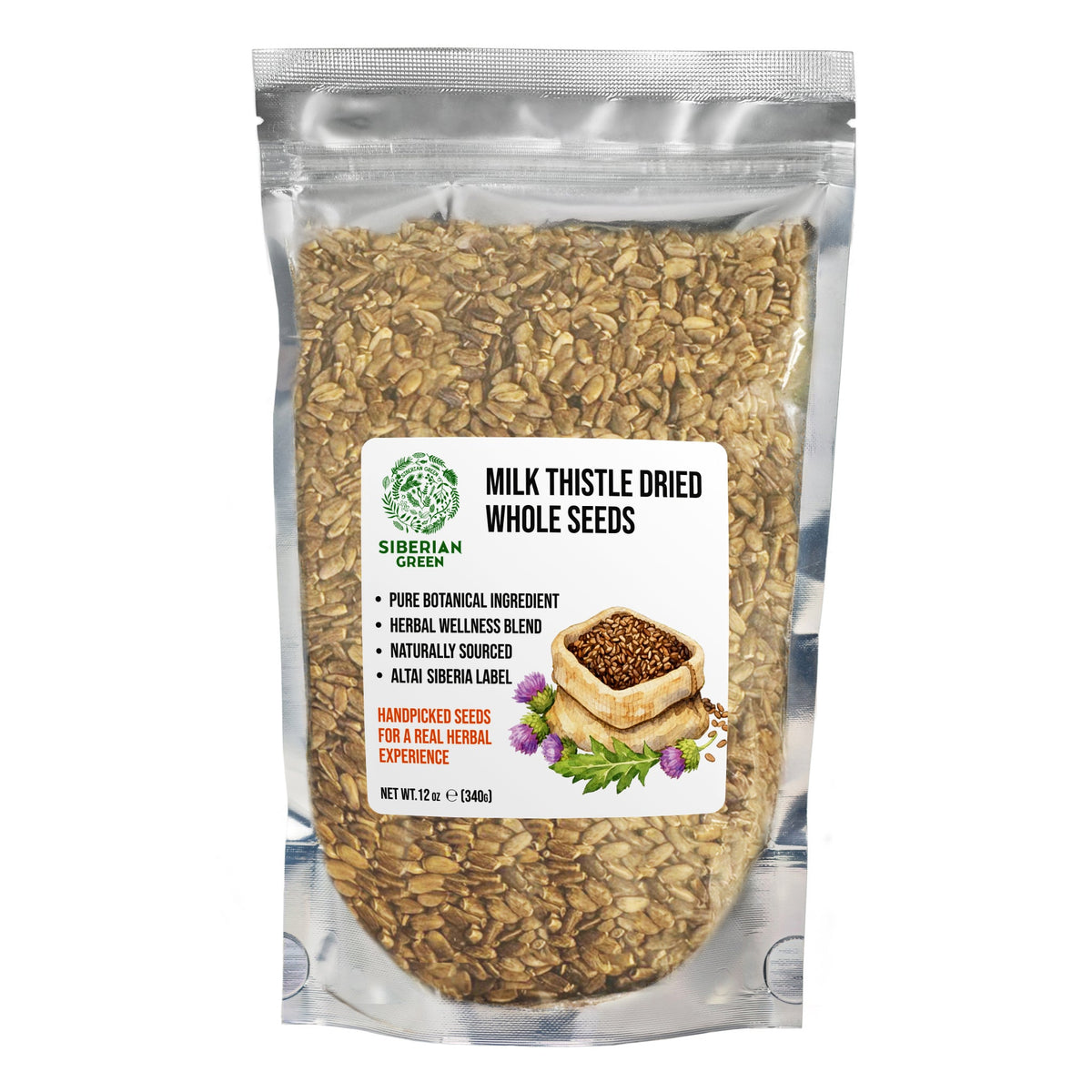Siberian Green Milk Thistle Seeds Tea Australia Single Ingredient Herbal Tea Caffeine Free  Liver Support Silybum marianum Whole Seeds 340 g