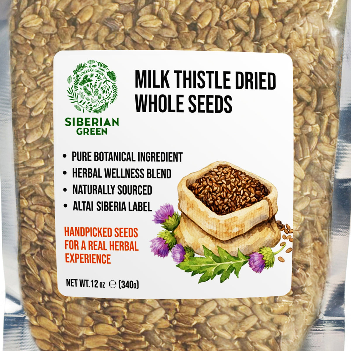Siberian Green Milk Thistle Seeds Tea Australia Single Ingredient Herbal Tea Caffeine Free  Liver Support Silybum marianum Whole Seeds 340 g