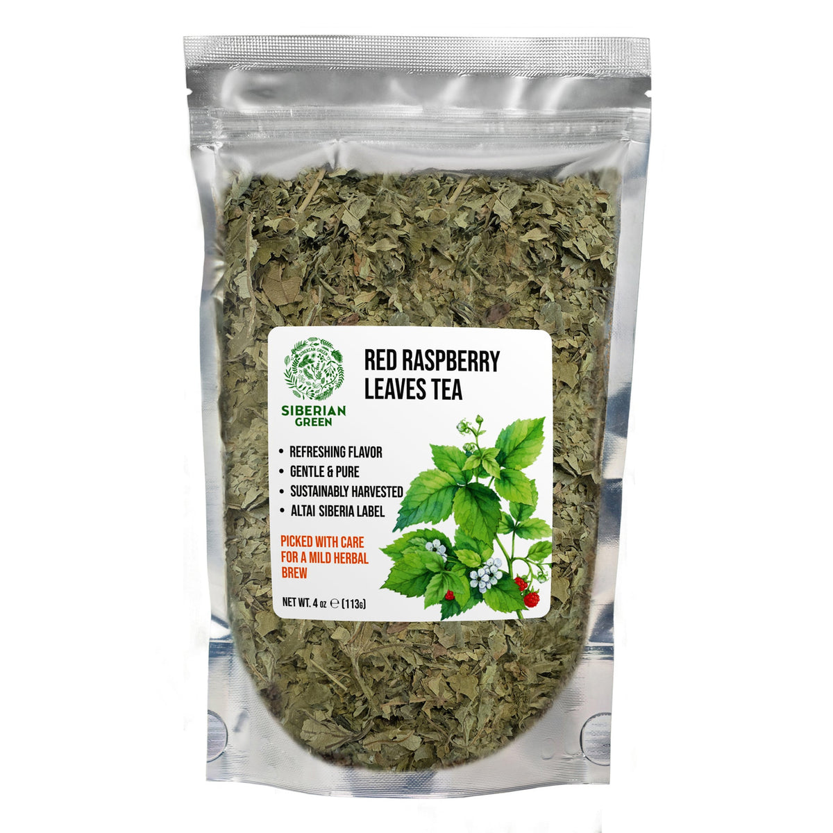 Siberian Green Red Raspberry Leaf Tea Australia Mild Sweet Herbal Tea - Womens Balance Rubus idaeus Loose Leaf 113 g