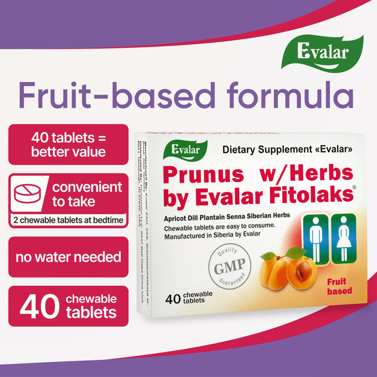 Fitolax Apricot by Evalar 40 Tabs