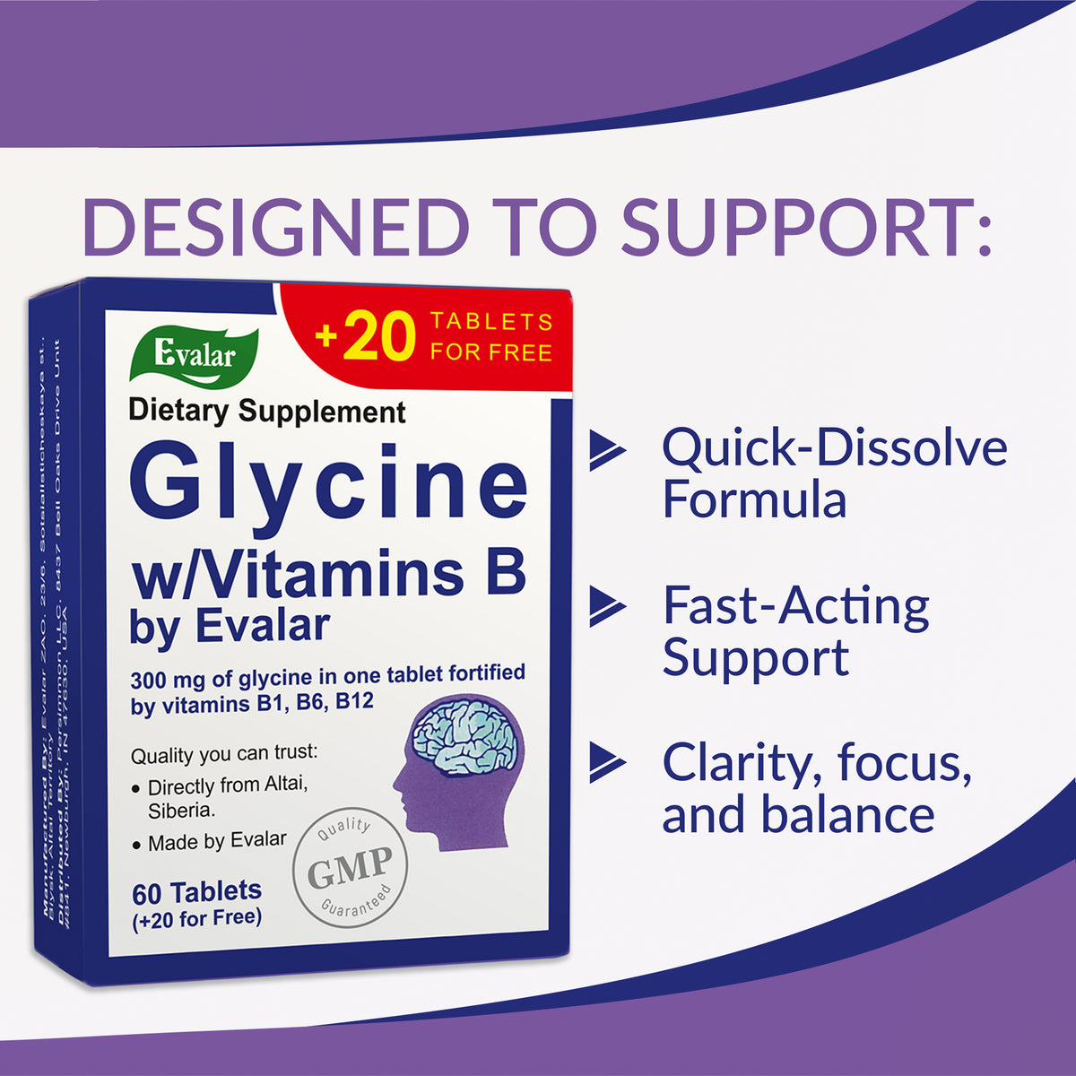 Glycine Forte Evalar 60 Tabs