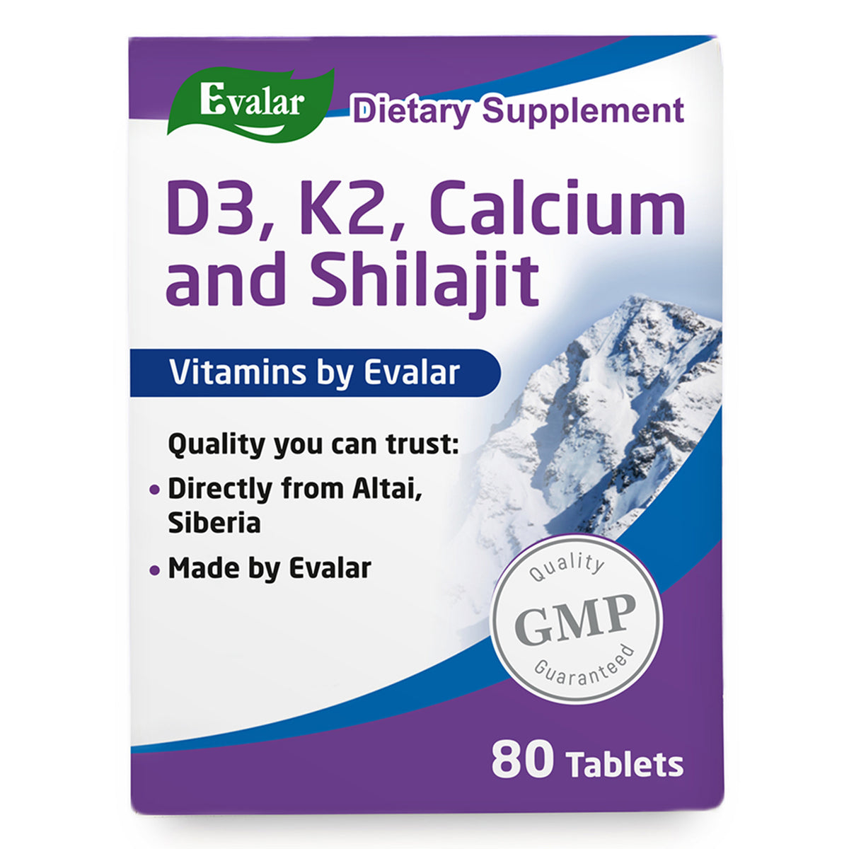 Mountain Calcium Evalar 80 Tabs with Siberian Altai Golden Shilajit