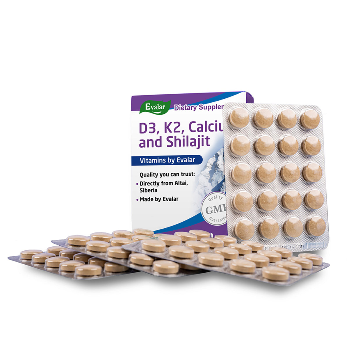 Mountain Calcium Evalar 80 Tabs with Siberian Altai Golden Shilajit