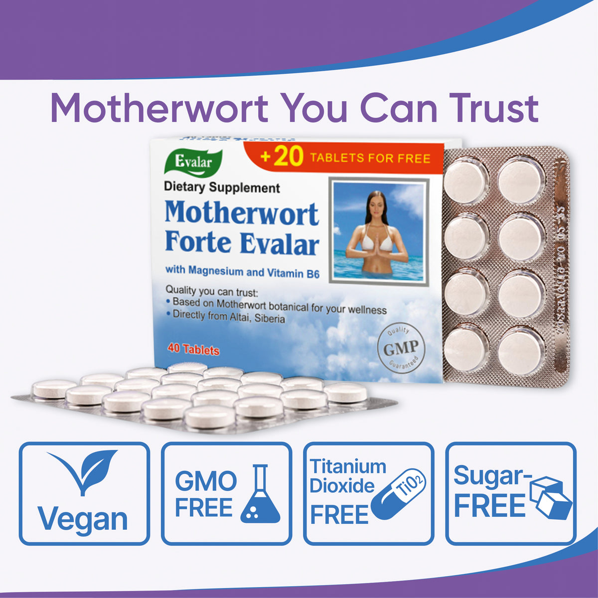 Motherwort by Evalar 40 Tabs
