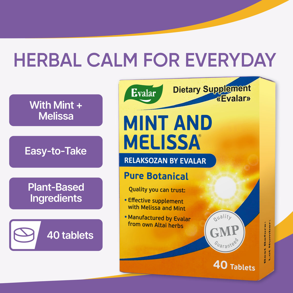 Evalar Melissa Mint 40 Tabs