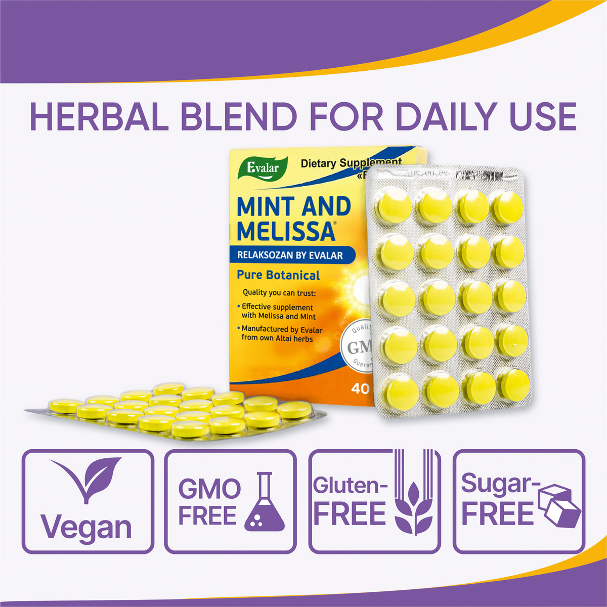 Evalar Melissa Mint 40 Tabs
