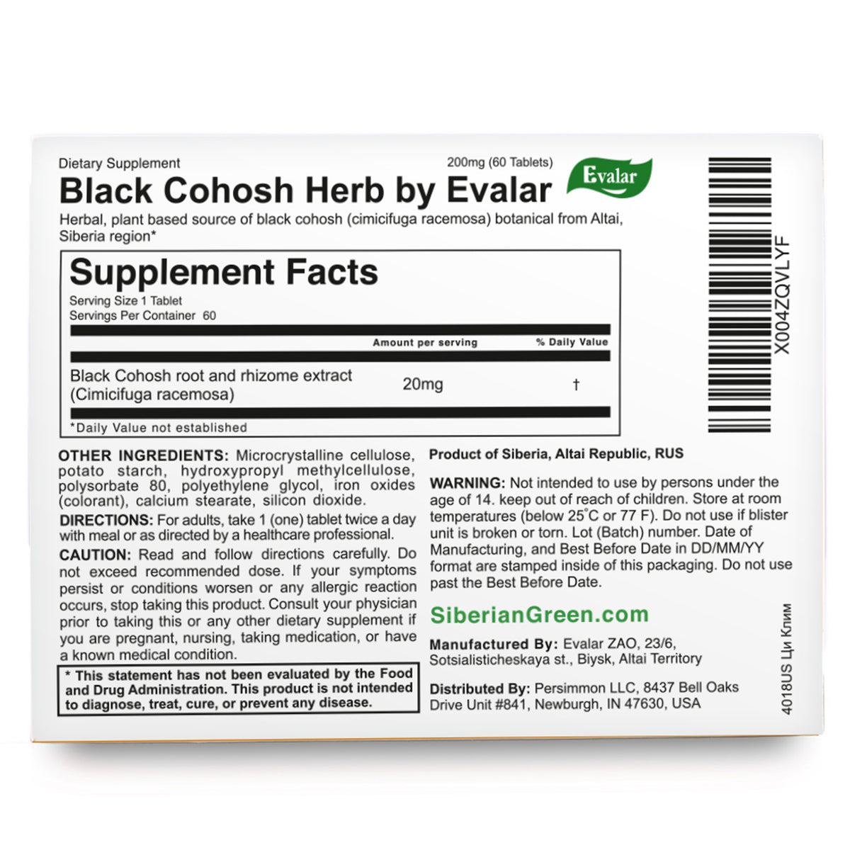 Сi-Klim Evalar 60 Tabs